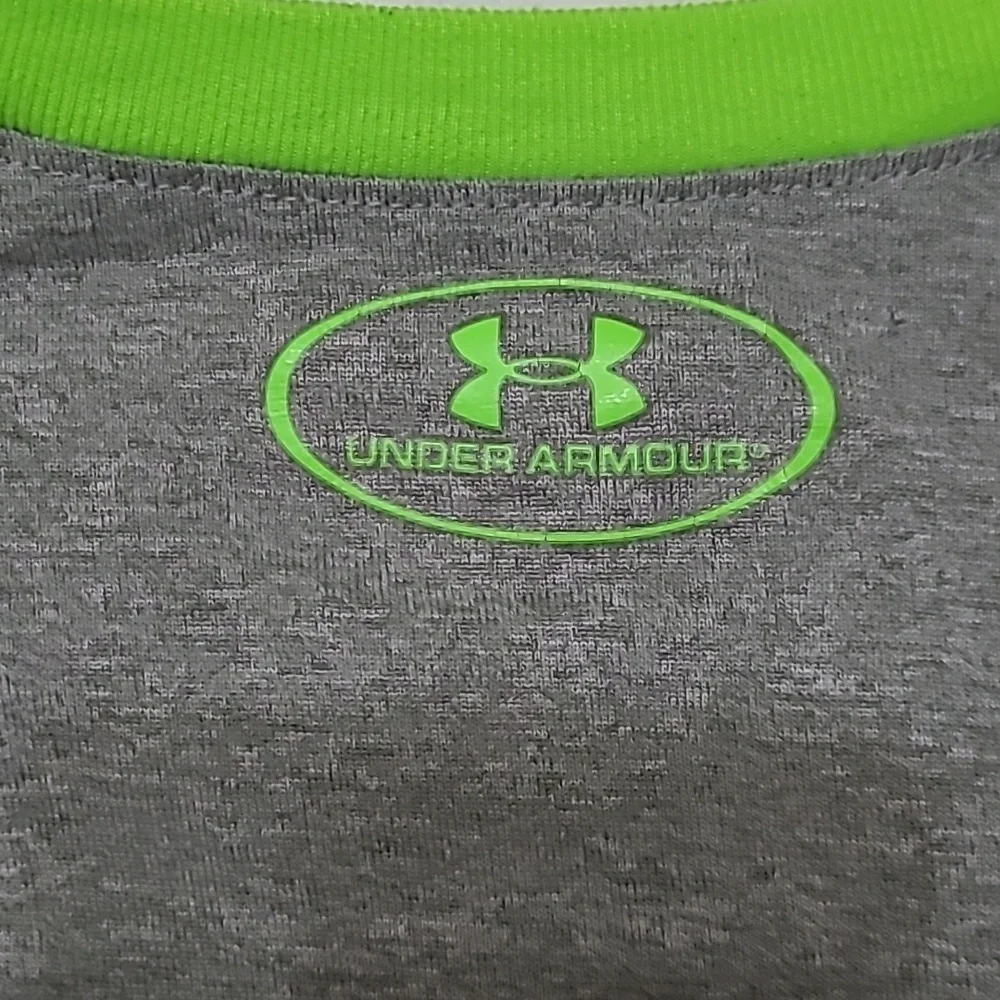 Under Armour Grey and Bright Green Long Sleeve Top size YXL - Picture 4 of 7